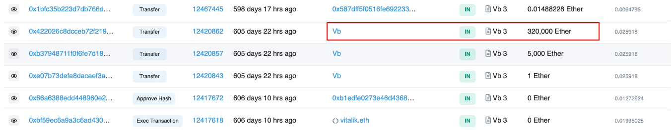 Vitalik Transaction